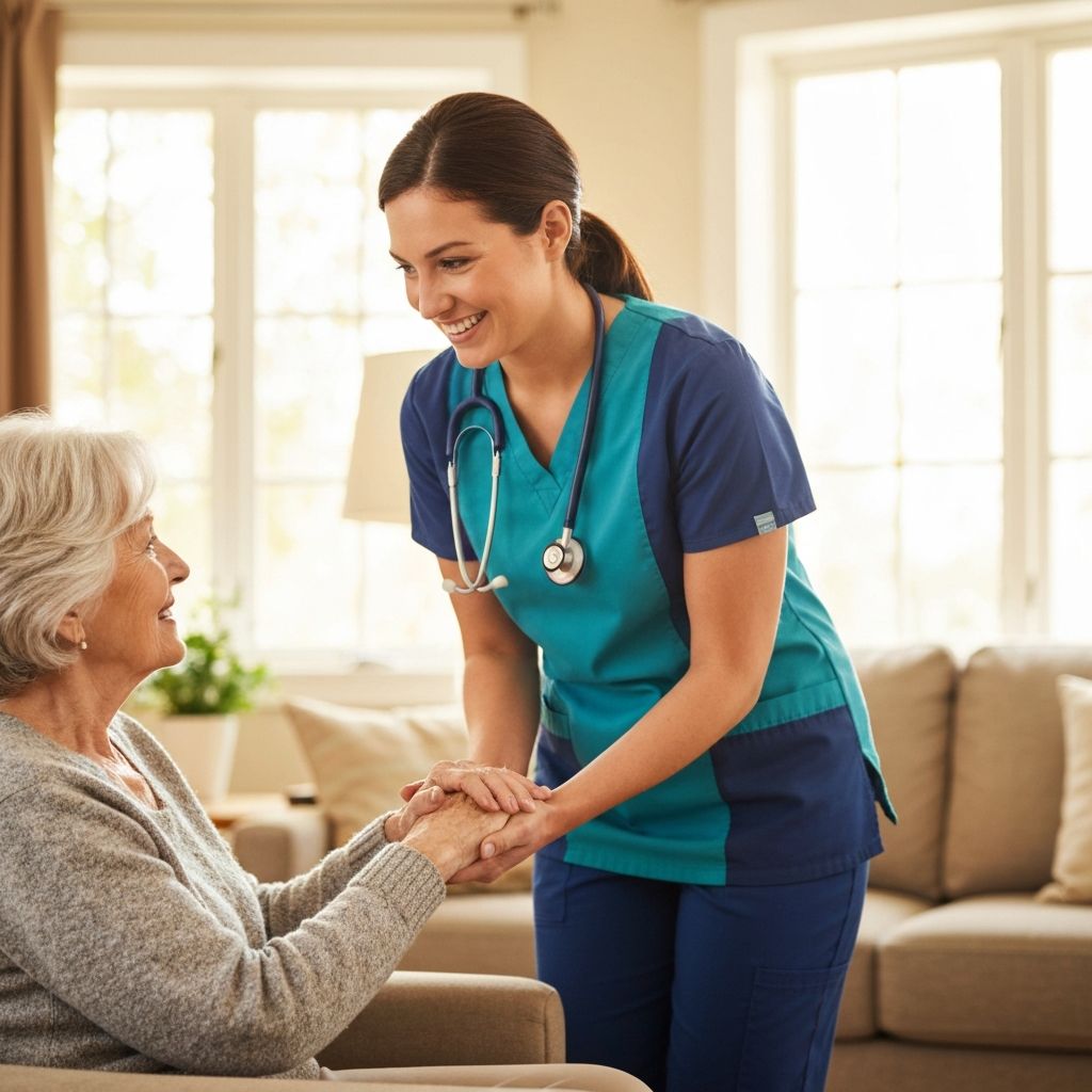 Caregiver providing compassionate care to elderly patient